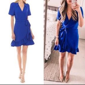 Charles Henry Royal Blue Wrap Mini Dress L